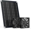 MARBERO 4.7 Inch Solar Powered Fan Kit 15W Solar Panel with 2 Waterproof Fans Intake or Exhaust Air Fan wtih 13 Ft Cable for Outside Backyard Chicken Coops Greenhouses Dog Houses Pet Houses