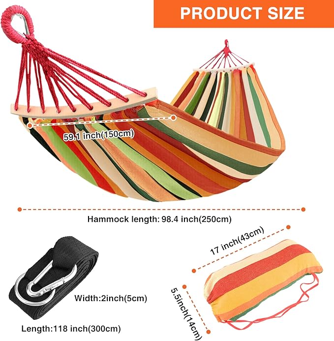 Bestrip Portable Hammock Single &amp Double Hammocks with Carrying Bag and 2 Tree Straps for Camping Travel Beach Outdoor 660lbs Capacity