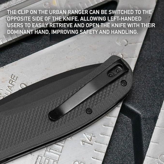 704 Gear Urban Ranger EDC Folding Pocket Knife | Full Size 3.74 Blade D2 Steel G10 Handle Reversible Pocket Clip | Olive Drab Green