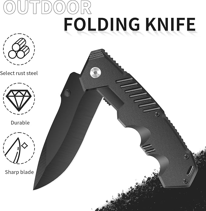 6-Pack Bulk Pocket Knives – Assisted Opening Flipper Liner Lock EDC Gift for Men Laser Engraving Ready Camping &amp Work Tool for Mechanics/Drivers (6 Knives)