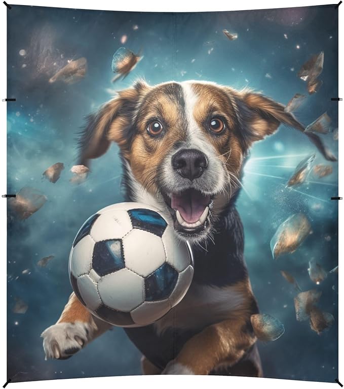 ALAZA Funny Dog Nebula Football Beach Tent Sun Shelter Portable Canopy Sunshade for Outdoor Camping Picnics Backyard Fun 10x9 ft
