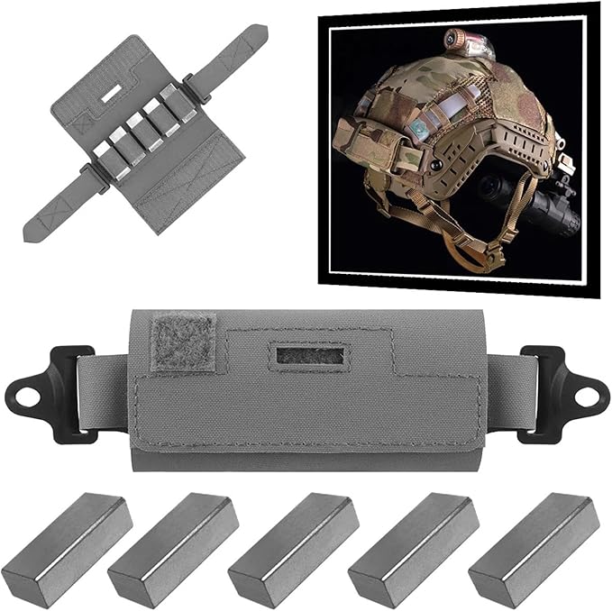 Tactical Helmet Counterbalance Weight Bag NVG Counterweight Pouch with Five Counter Blocks for Fast Airsoft Paintball Helmet