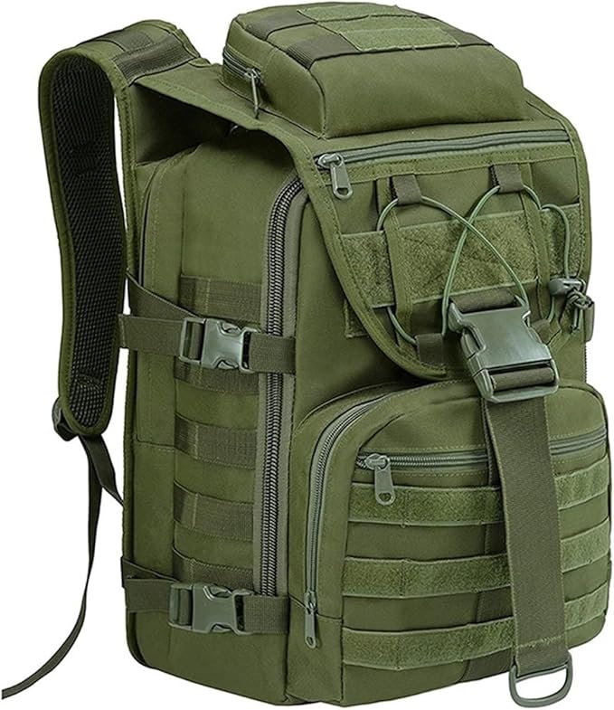 40L Military Tactical Backpack Waterproof Army Assault Bag Outdoor Sports Hiking Camping Travel Rucksack (Green)