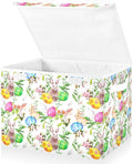 senya Easter Storage Baskets Collapsible Storage Bins with Lids Easter Bunny Eggs in Grass Flowers Storage Boxes Clothes Baskets for Organizing B06D22020 Pattern 2 One Size