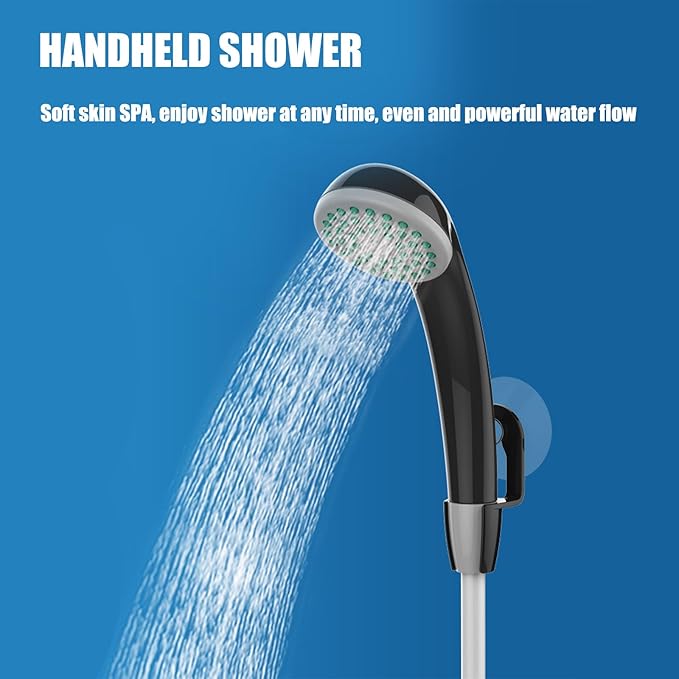 Portable Outdoor Shower with Smart Electric Pump Detachable Battery for Camping Beach Pet Plant Car Wash