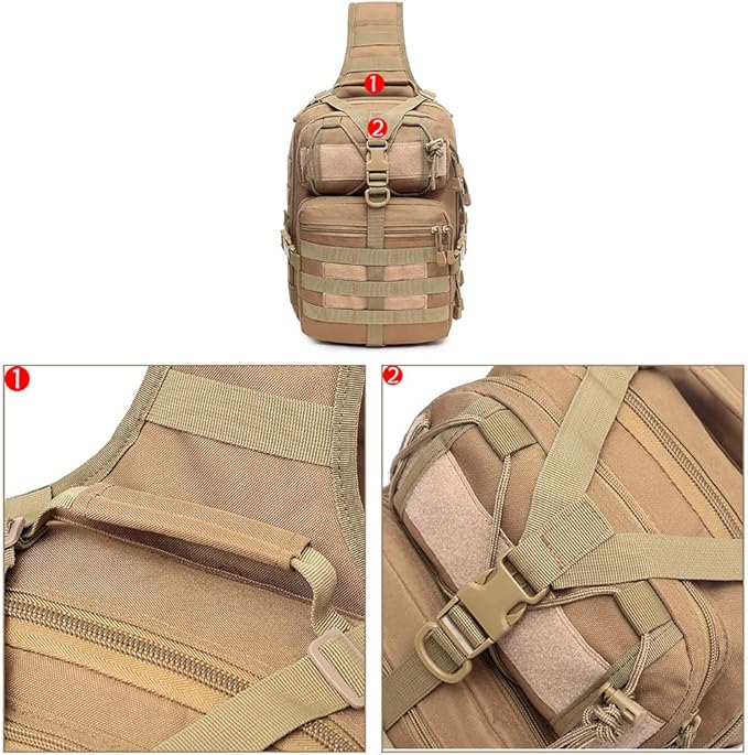 Men's Tactical Sling Bag Small Sling Backpack Military Rover Shoulder Bag Molle Assault Range Bag Camping Hunting
