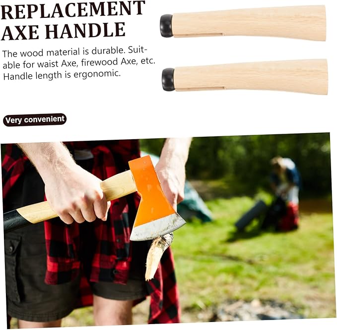 2set Wooden Replacement Handles for Hatchets Smooth Finish Easy Install for Camping and Outdoor Use