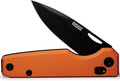 Ridge Everyday Folder Knife - Premium EDC Pocket Knife Sandvik 14C28N Steel Drop Point Blade with Black DLC Finish Ceramic Bearings Deep Carry Clip &amp Multipurpose Design (Basecamp Orange)