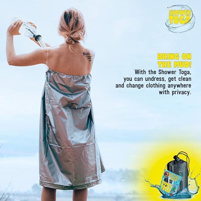 Shower Toga Wearable Shower Garment Portable Camping Shower Privacy Robe Outdoor Changing Room for Beach Surf Camping &amp Festivals Lightweight Shower Tent Alternative As Seen on Shark Tank