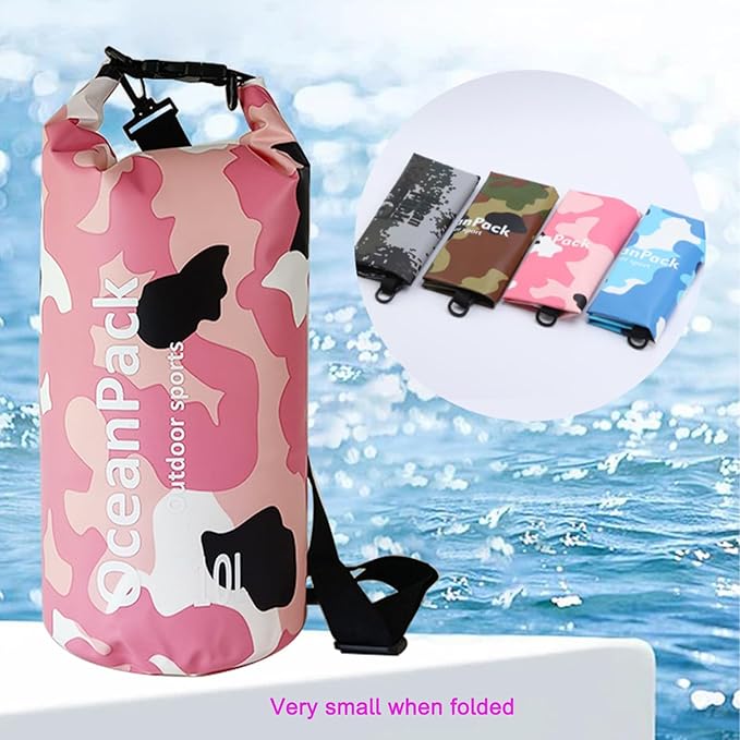 Waterproof Dry Bag With Phone CaseFloating Backpack Camping Waterproof Bag Rafting Beach Bag Dry Bags For Kayaking Boating (Grey 20L)