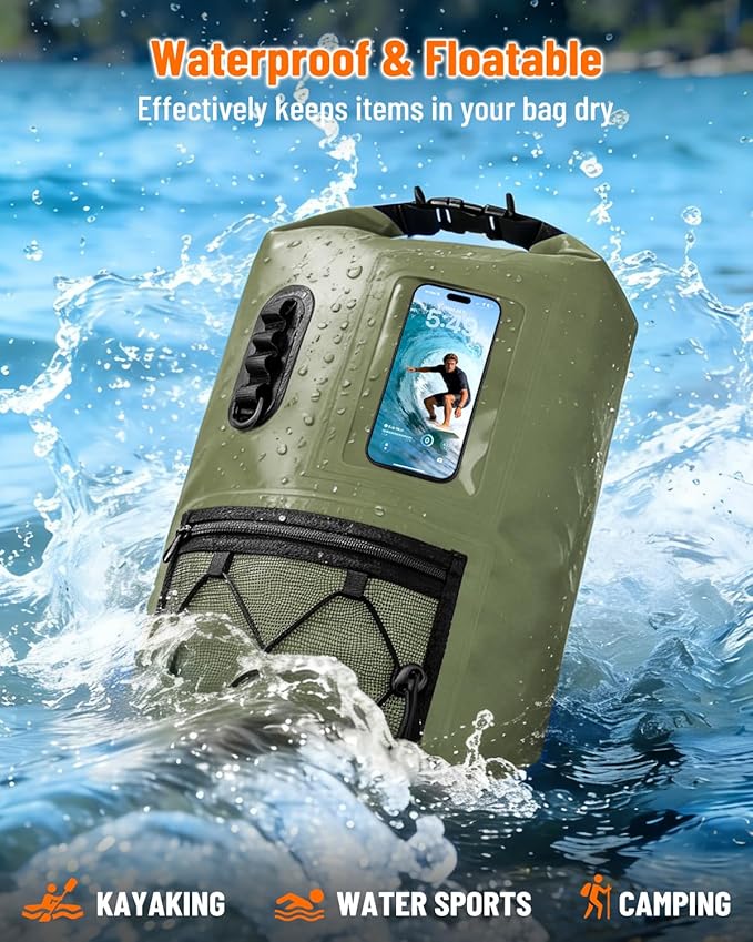 Waterproof Dry Bag 20L/30L Roll Top Waterproof Backpack with Waterproof Phone Case Heavy Duty Storage Bag for Women Men for Travel Kayaking Boating Rafting Camping Hiking &amp Beach