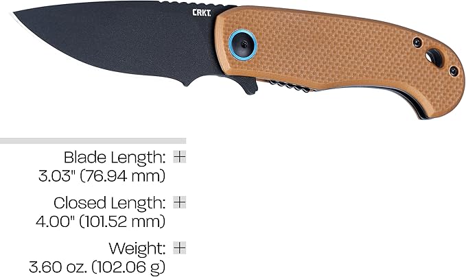 CRKT P.S.D. II EDC Folding Pocket Knife: Everyday Carry Assisted Opening IKBS Ball Bearing Pivot Liner Lock G10 Handle 7910