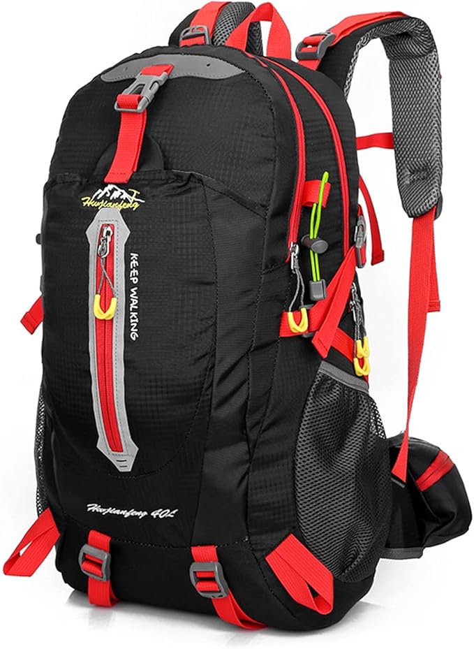 HUIOP Camping Backpack 40L Water Resistant Travel Backpack Camp Hike Laptop Daypack Trekking Climb Back Bags For Men Women