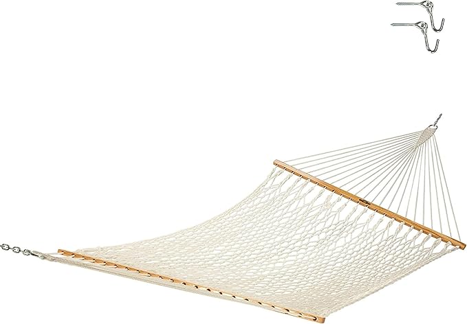 Original Pawleys Island 14OC Original Deluxe Cotton Rope Hammock with Free Extension Chains &amp Tree Hooks Handcrafted in The USA Accommodates 2 People 450 LB Weight Capacity 13 ft. x 60 in.