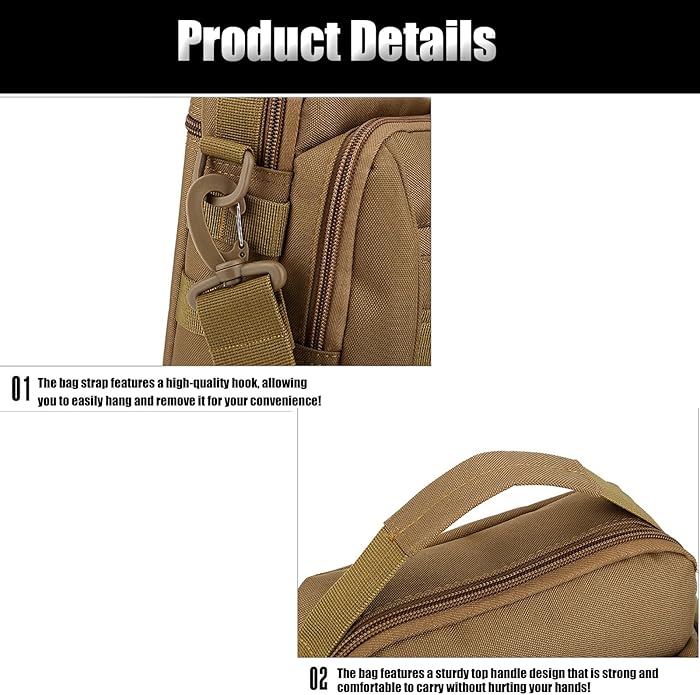 Tactical Messenger Bag Waterproof and Adjustable Military EDC Molle Backpack Heavy Duty Shoulder Pack Handbag for Men