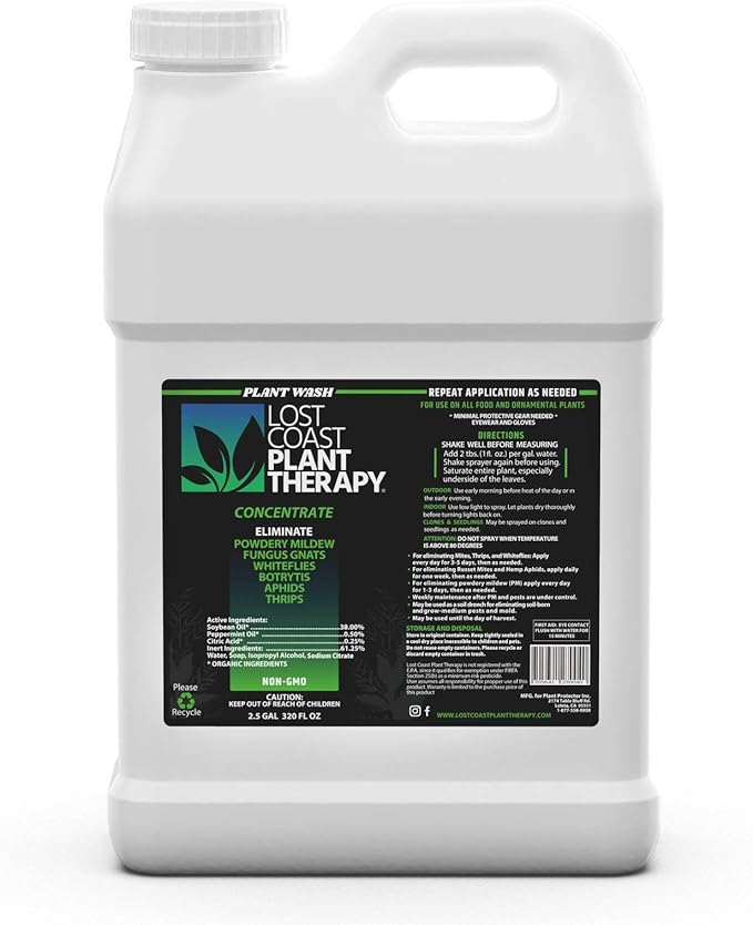 LOST COAST PLANT THERAPY New Plant Therapy Organic Fungicide Insecticide Miticide Natural Plant Protection Concentrate - 2.5 gallon