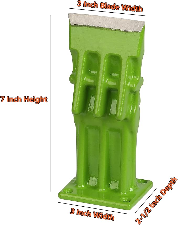 SPEED FORCE Firewood Kindling Log Wood Splitter – No Axe! Wedge Point Splits Firewood 3 Inch Green with Safety Cover