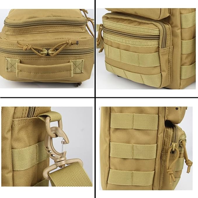 Outdoor Sports Hiking Sling Pack Camouflage Tactical Molle Shoulder Bag Trekking Hunting Backpacks Purse(Black)