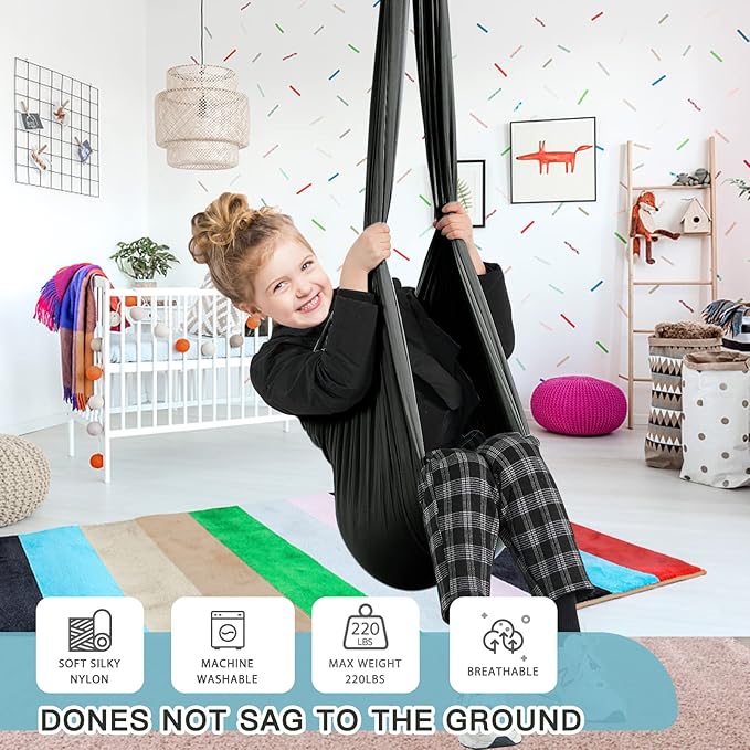 Therapy Swing for Kids with Special Needs (Hardware Included) Sensory Swing Cuddle Indoor Outdoor Adjustable Hammock for Children with Autism ADHD Aspergers Sensory Integration