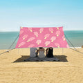 ALAZA Pink Ice Cream Pink Background Pattern Beach Tent Sun Shelter Portable Canopy Sunshade for Outdoor Camping Picnics Backyard Fun 10x9 ft