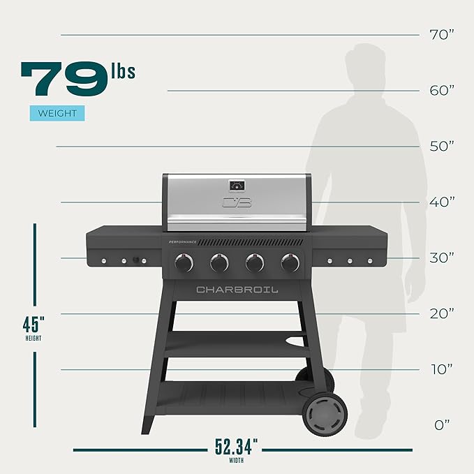 Charbroil Performance Series 4-Burner Gas Grill Cart Gray - 463253825