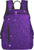 Backpack Travel or Work Bookbag purple Glitter Sparkle texture Laptop Daypacks