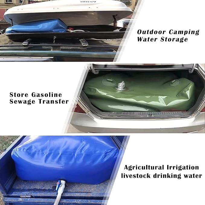Water Bladder Storage Containers Collapsible Solar Shower Bag for RV/Hiking/Camping Mobile Soft Water Tank(1.25x0.8x0.5 m/500 L/132 Gallon)