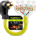 50 Amp to 110 Adapter RV Cord 50 Amp to 20 Amp Adapter NEMA 14-50P Male Plug to 4X 5-15R/5-20R Household Outlet Female with Dust Protection Caps 1.5 FT
