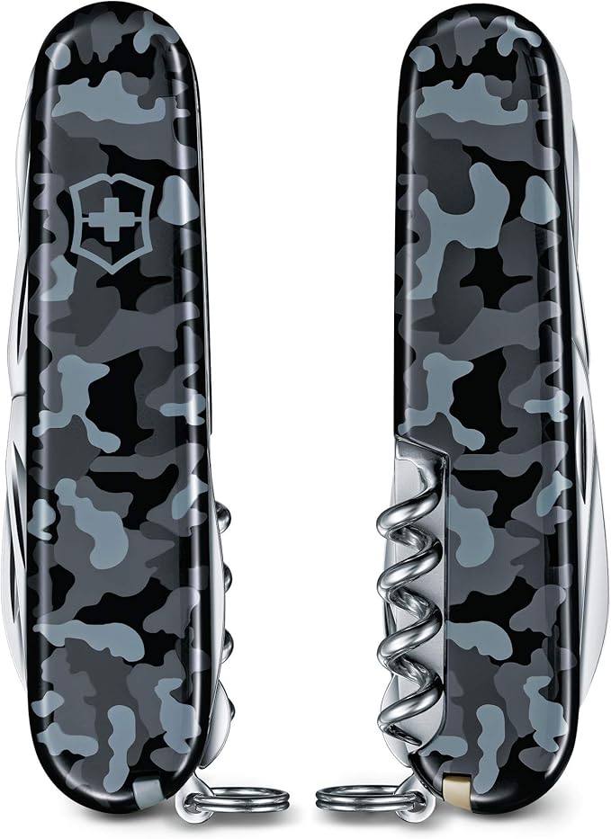 Victorinox Huntsman Couteau de Poche Suisse Léger Multitool 15 Fonctions Grand Lame Tire Bouchon Ouvre Boite Navy Camouflage