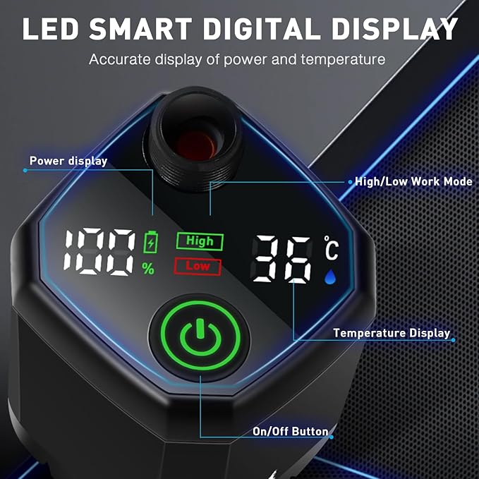 MIAOKE Upgrade Portable Camping Shower 7800mAh Outdoor Electric Shower Rechargeable Pump with Intelligent Digital Display Temperature Display Shower Head for Camping Hiking Traveling
