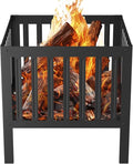 YSEJOMP 16 x 16 Inches Square Fire Pit/Bonfire Pit - Perfect for Garden Family Parties &amp Camping - Durable and Portable Design for Outdoor EnjoymentFour-Sided Hollow and BreathableBlack