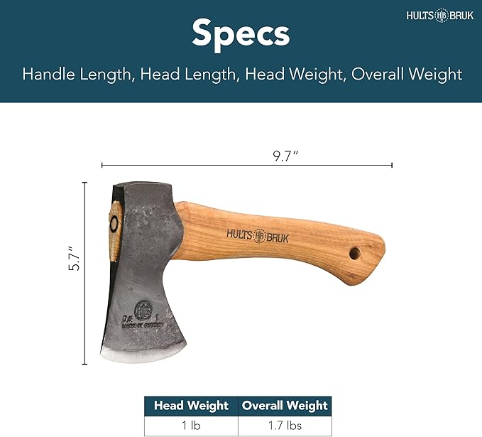 Hults Bruk 840762 Jonaker Hatchet - 1 lb Head 9.4 Handle