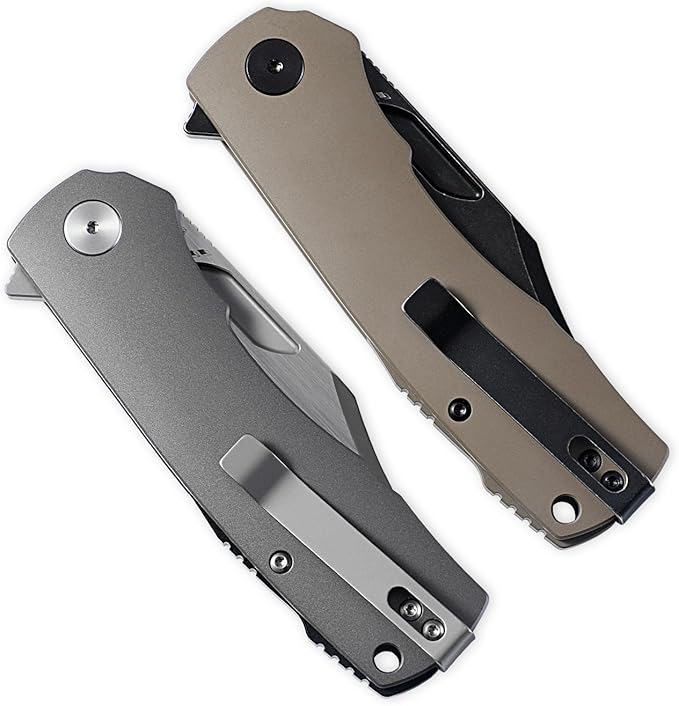Petrified fish PFP03 Victor3.58 K110 Satin Blade140g Micarta Handel Flipper Liner lock Folding knife (Blue Satin)