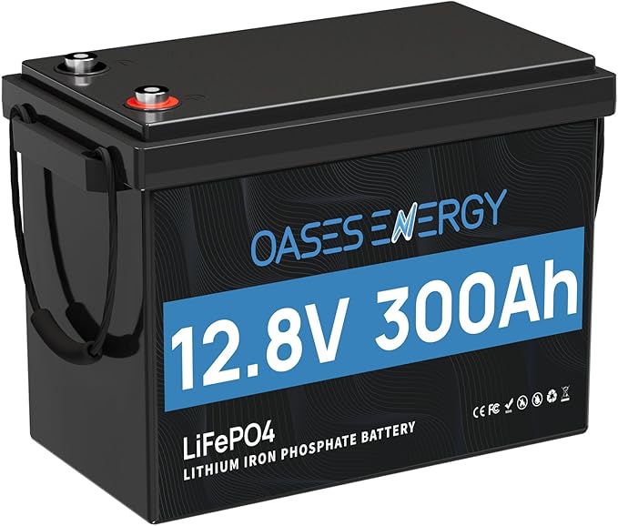 12V 300Ah LiFePO4 Battery Mini Size Built-in 200A BMS Deep Cycle Low Temperature Cut-Off Lithium Trolling Motor Battery Designed for RV Camping Marine and Solar