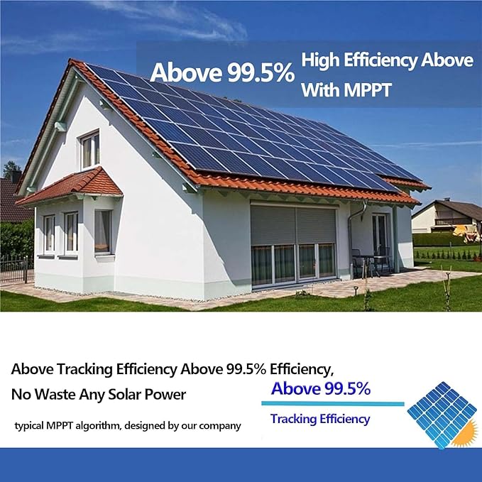 EPEVER 40A 12/24V Auto Identify MPPT Solar Charge Controller with Remote Control of LCD Display Adjustable Parameters and Temperature Sensor Support Lithium (Tracer 4210AN MT50 Sensor)