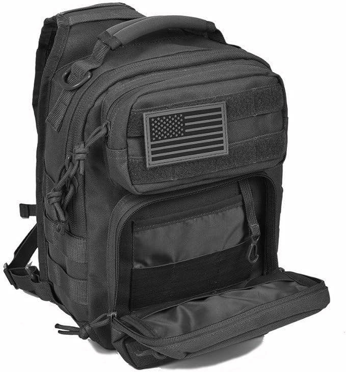 REEBOW GEAR Tactical Sling Bag Pack Rover Shoulder Sling Backpack Molle Range Bag Everyday Carry Bag Day Pack Small Black