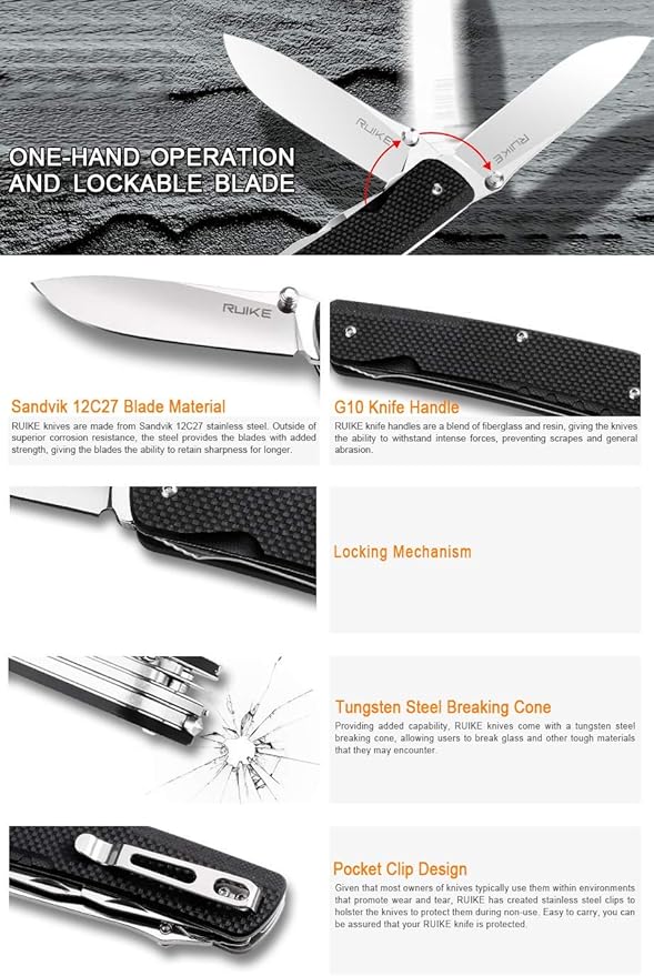 Ruike Multitool Small Pocket Knife for men Folding Camping Knife EDC Utility Outdoor Gear 17c27 Cool Steel Screwdriver LD51