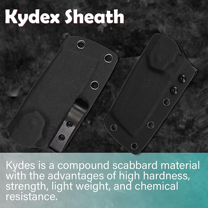 KANSEPT Knives Korvid S Fixed blade Hunting Camping Hiking Knife with 2.9''14C28N Blade Cleaver White G10 Handle Kydex Sheath for Men Women Everyday Carry G2030A2