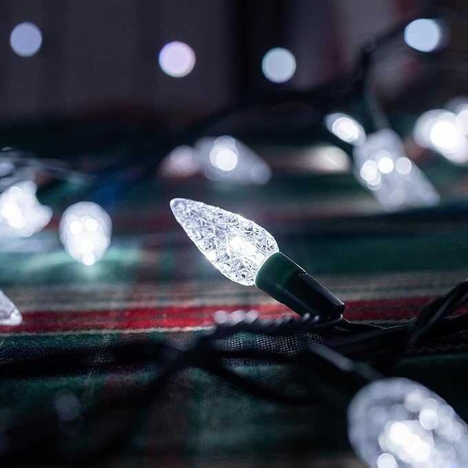 Dazzle Bright C6 Christmas String Lights 200 LED 66 FT Waterproof Connectable String Lights with Timer 8 Modes Christmas Lights for Indoor Outdoor Home Garden Yard Xmas Tree Decoration (White)
