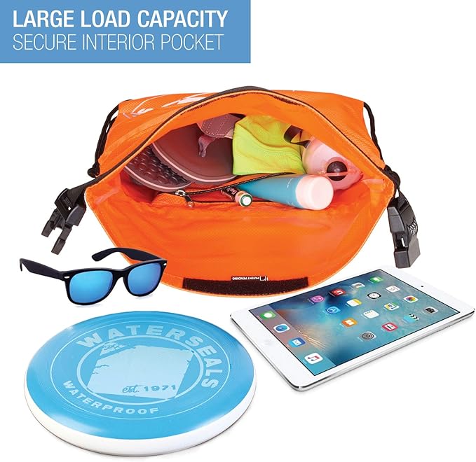 Lewis N. Clark WaterSeals Locking Backpack | Waterproof Bag | Anti-Theft Combination Lock | For Men &amp Women | Orange