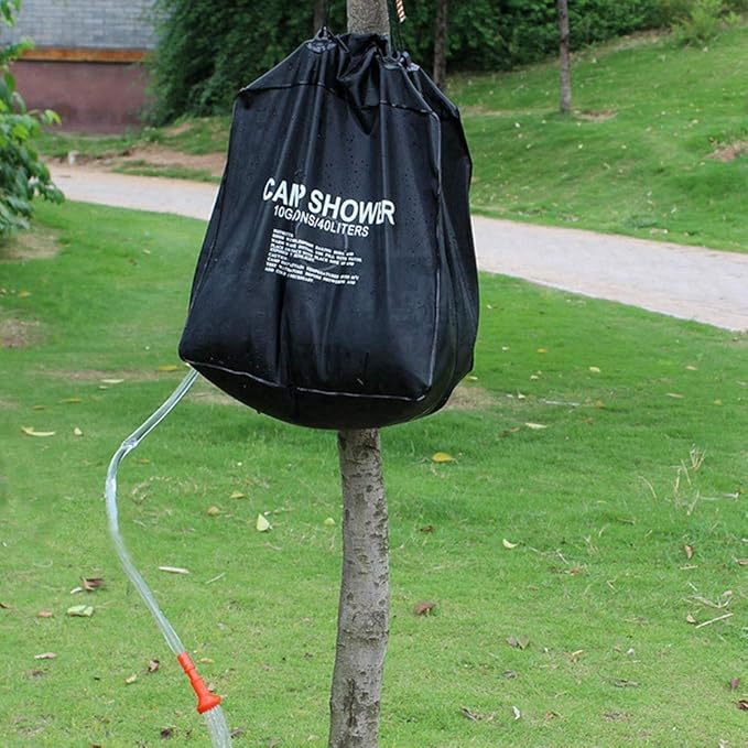 Acouto 40L Portable Solar Heated Camping Shower Bag with Easy Hanging Cord for Outdoor Fun