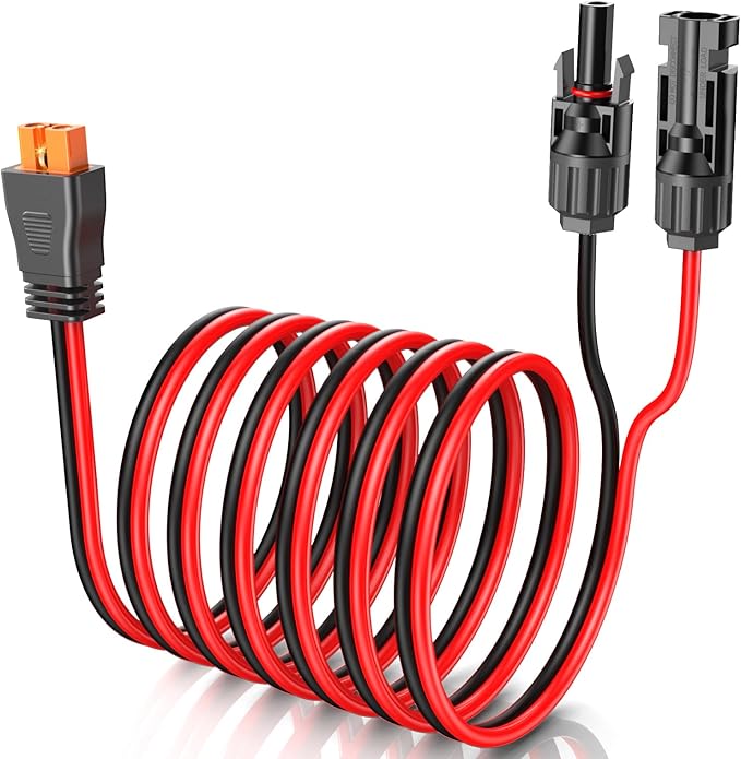 XT60i Cable 12AWG Solar to XT60i Charging Cable Adapter for RV Foldable Solar Panel Portable Power Station Solar Generator- 10FT