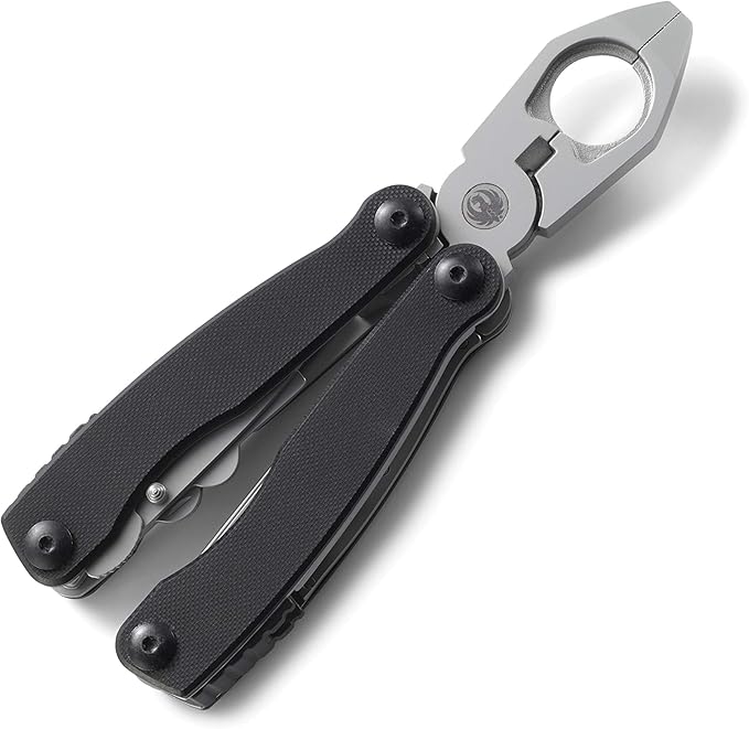 CRKT Ruger 1911 Multitool: Folding Pocket Knife with Liner Lock Pliers Spring Cutter Screwdrivers Punch Rod Wrenches with Polyester Sheath R5100