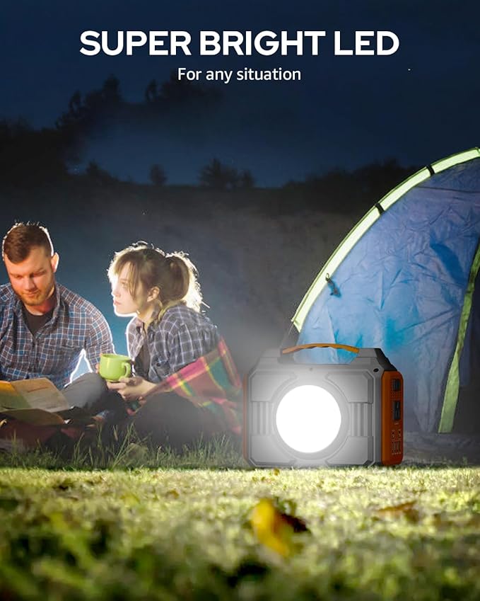 Apowking Portable Solar Powered Generator 300W Rated with Solar Panels 40W Included 220Wh Power Bank with AC Outlet 110V and 10*DC Connectors Pure Sine Wave for Home Use Camping Outdoor