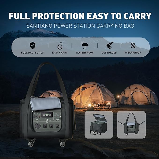 Santiano Power Station Carrying bag 360°Universal Wheels Easy to Carry Waterproof&ampDustproof 18x13x14in Fit1500w-2500w Dabsson/BLUETTI/FOSSIBOT/VTOMAN/JackeryTravel Camping PartiesRV