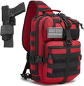 ATBP Tactical Crossbody Backpack Large Sling Pack With Holster Shoulder Bag For Men Outdoors Hiking Camping Gym