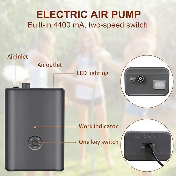 Brand Electric Portable Solar Camping Shower 20L (5Gal) - 4400mAh USB-C 90-120min Runtime 8 Modes Adjustable Pressure Food-Grade Material for Camping Hiking Beach RV Backpacking