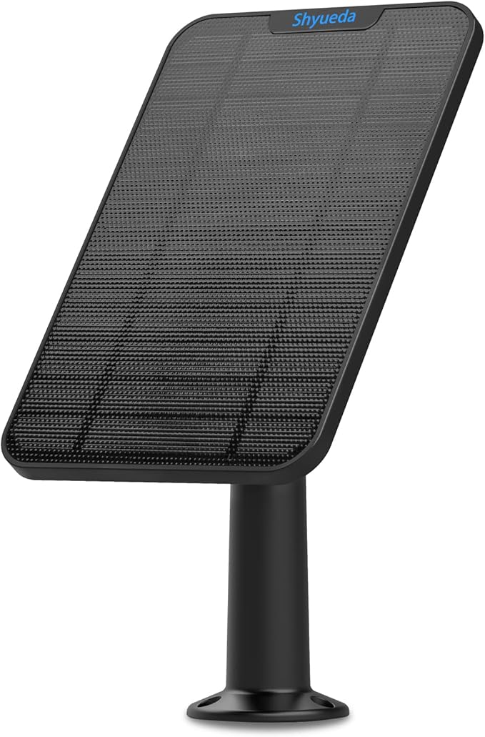 4W Solar Panel Charging Compatible with Eufycam 3/3C/2C/2C Pro/2/2 Pro/E20/E40/E/S40/S220/S300/L40/l20 with 13.1ft Waterproof Charging Cable IP65 WeatherproofIncludes Secure Wall Mount (Black)