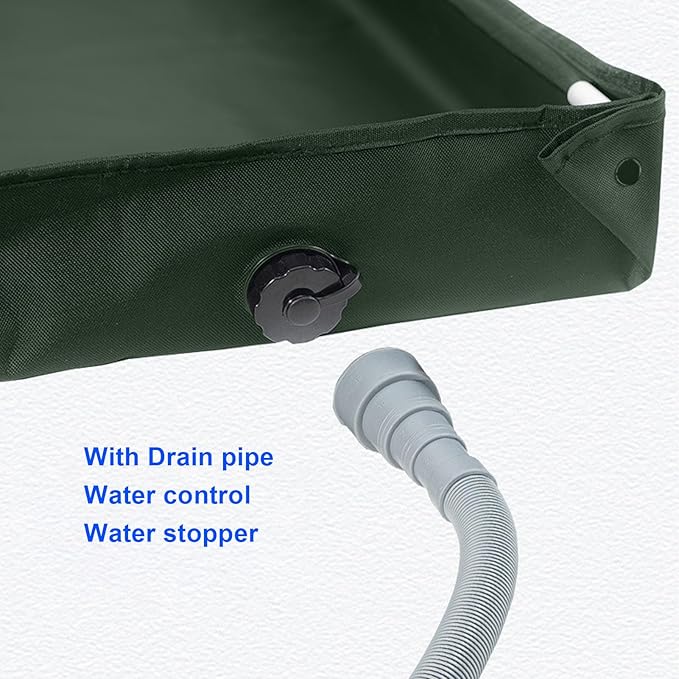AUNMAS Foldable Camping Shower Base Portable Outdoor Shower Floor with Drain Pipe for Camping RV Travel Beach Pet Bathing