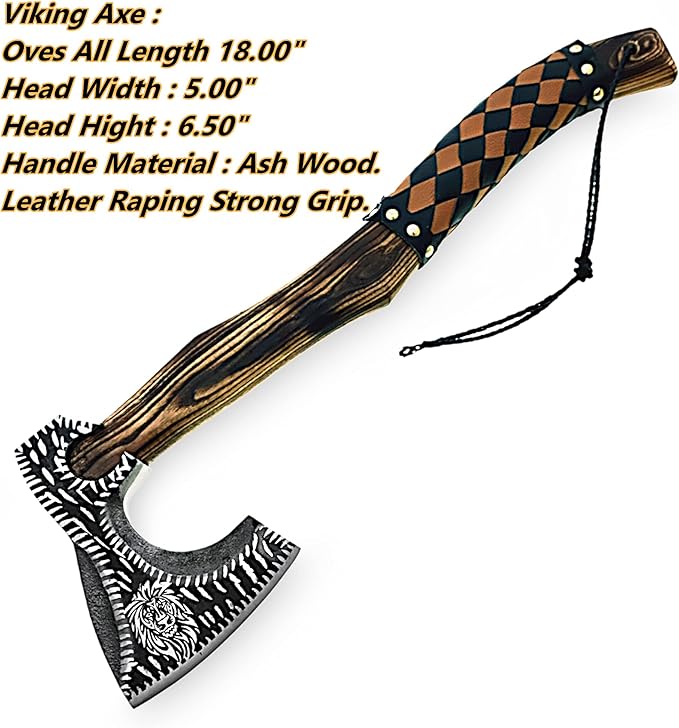 Custom Handmade Carbon Steel Viking Tomahawk Hatchet Bearded Axe